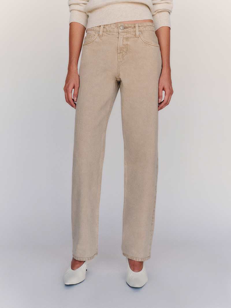 Charlee Low Rise Straight Leg Jeans Reformation – jean droit taille basse, coloris Petoskey – vue 4