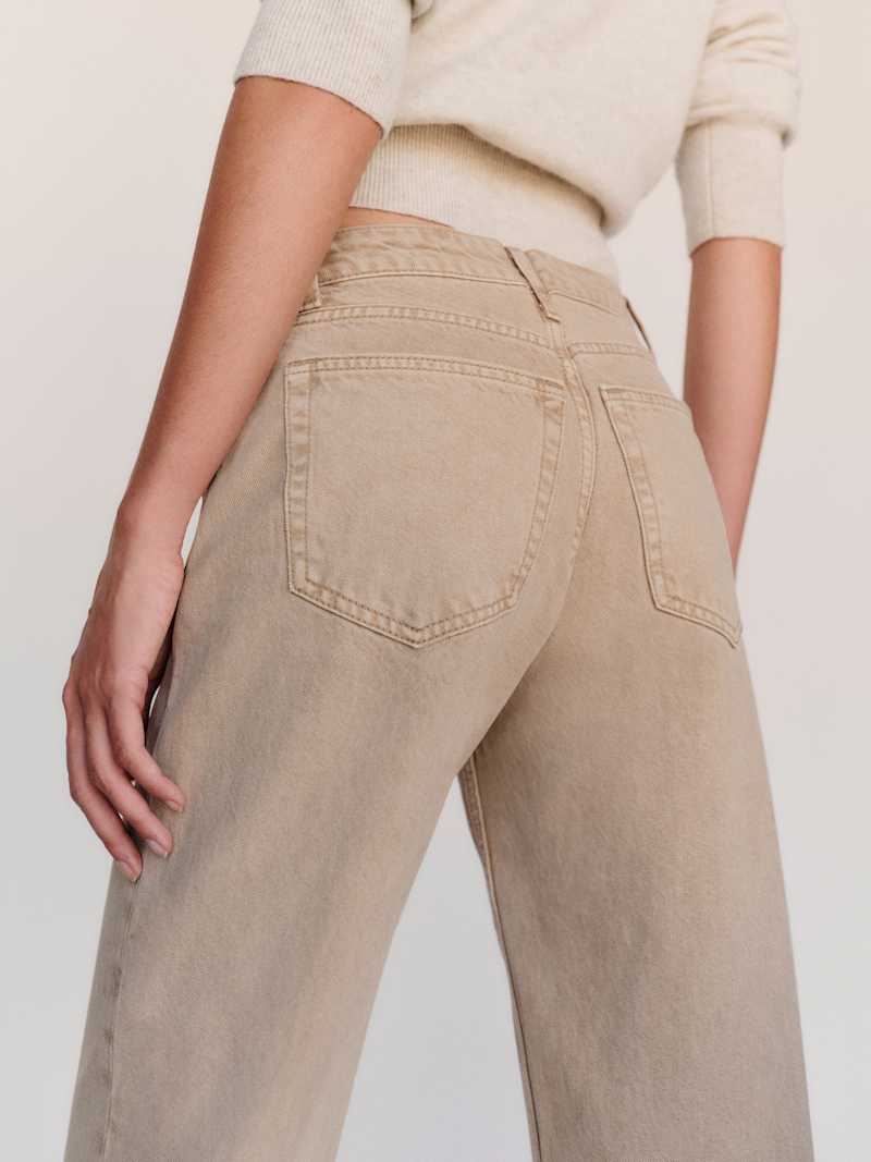 Charlee Low Rise Straight Leg Jeans Reformation – jean droit taille basse, coloris Petoskey – vue 5