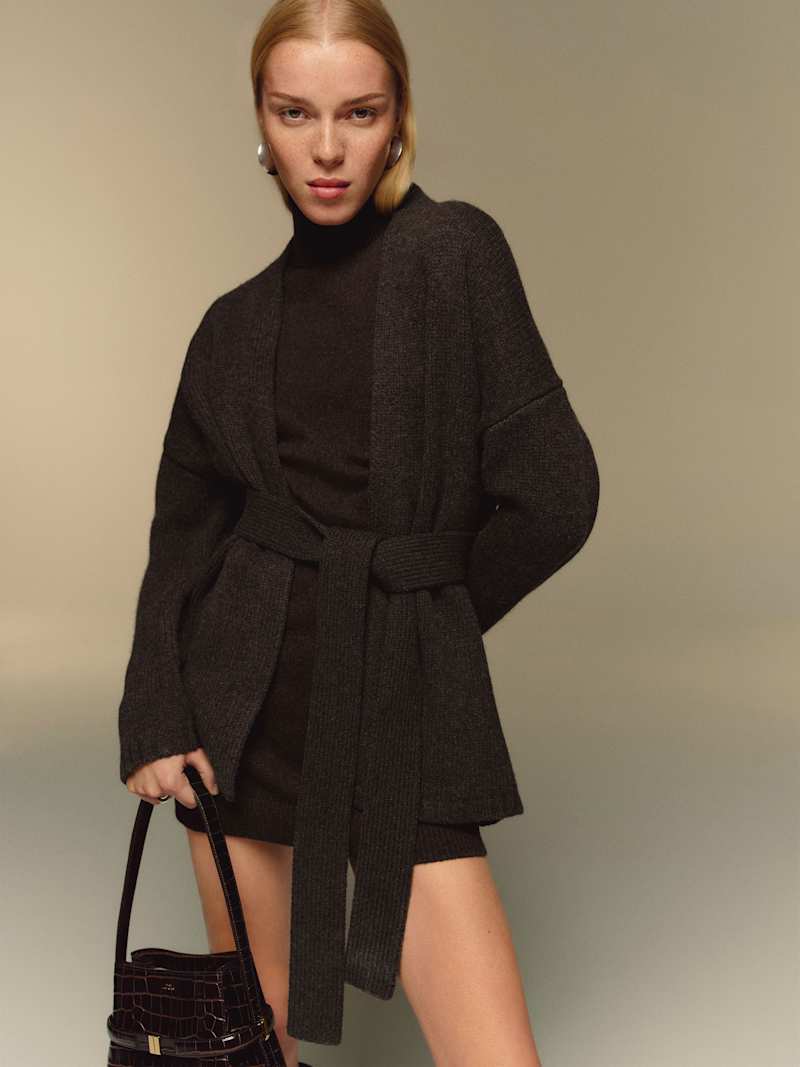 Meg Wrap Sweater Coat Reformation – manteau en maille, coloris Espresso – vue 5