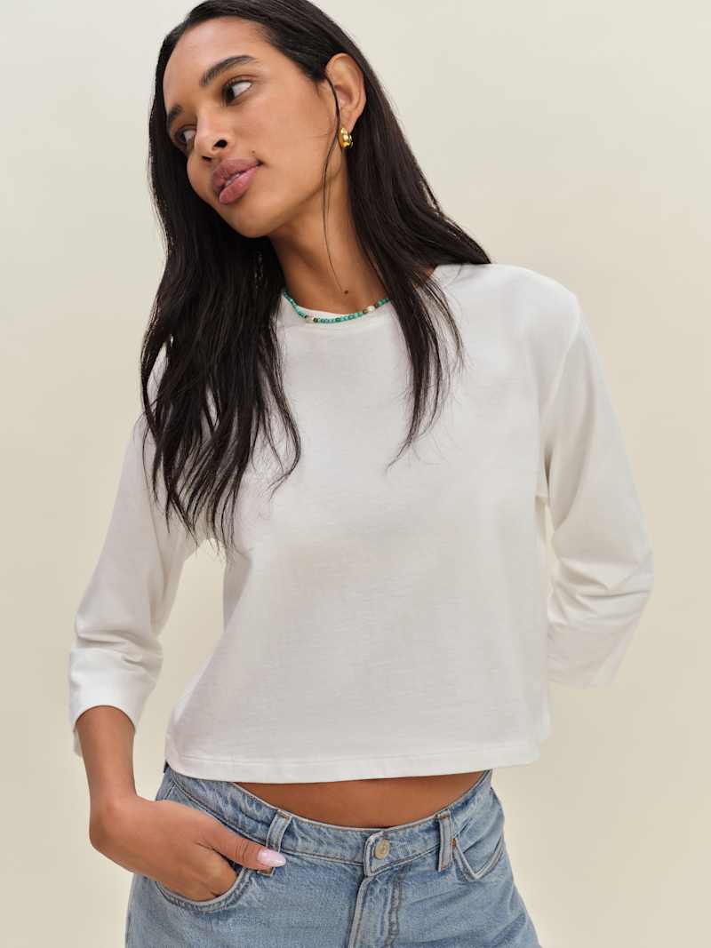 Lewis Tee Reformation – t-shirt, coloris White – vue 3