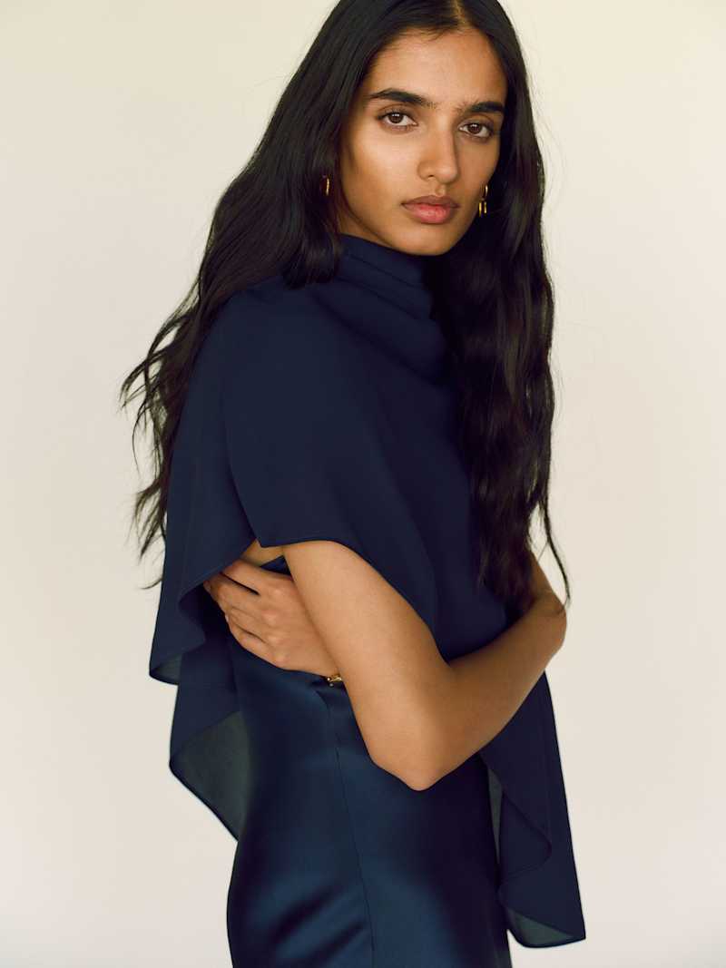 Lilibeth Silk Dress Reformation – robe en soie, coloris Navy – vue 2