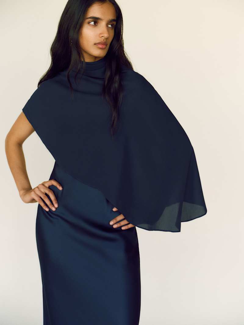 Lilibeth Silk Dress Reformation – robe en soie, coloris Navy – vue 3