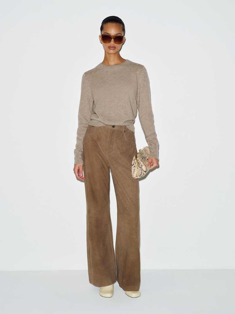 Nikki Cashmere Crew Reformation – pull en cachemire, coloris Oatmeal – vue 2