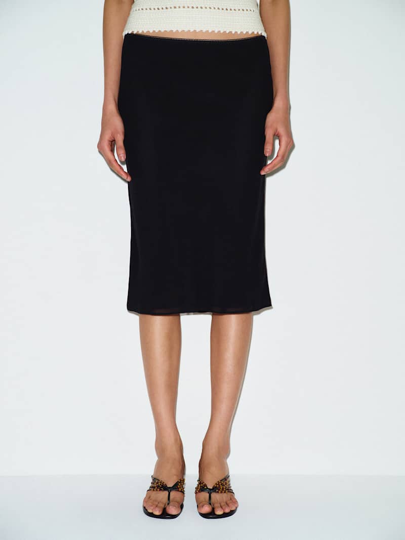 Layla Knee Length Skirt Reformation – jupe, coloris Black – vue 2
