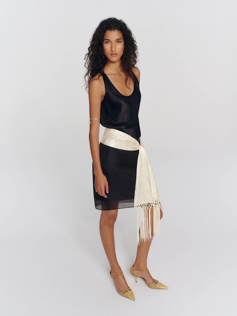 Veya Silk Top Reformation – top en soie, coloris Black – vue 2