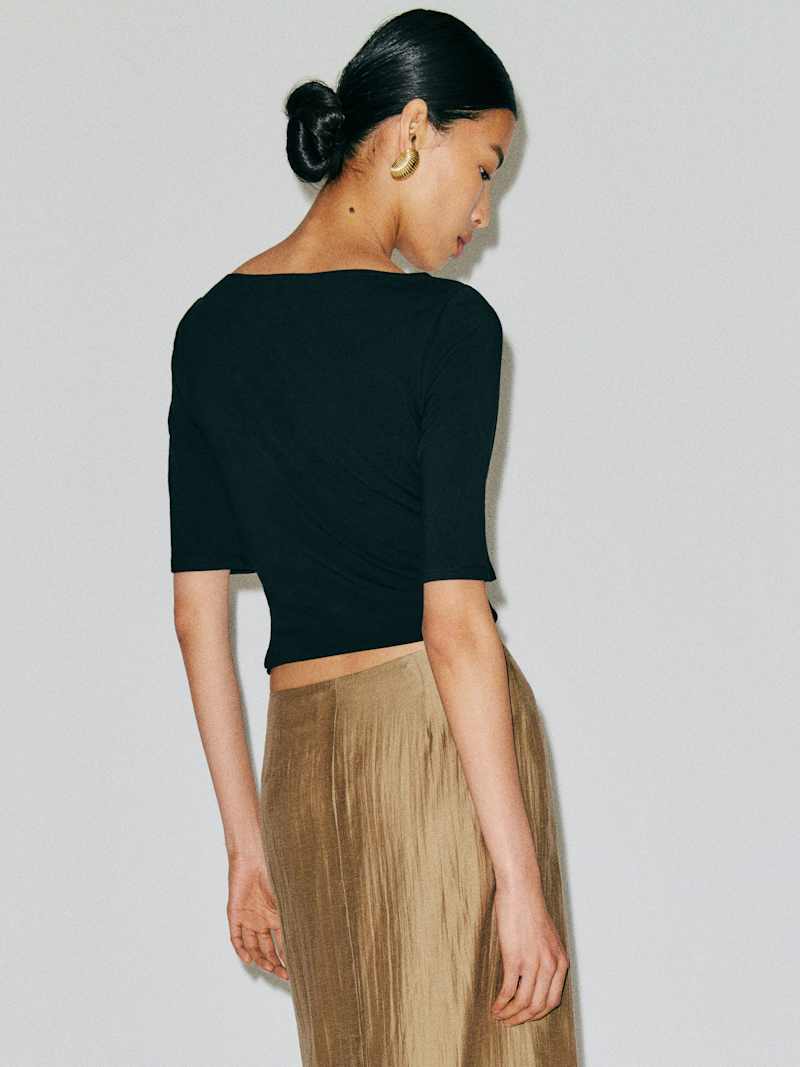 Santino Knit Top Reformation – top en maille, coloris Black – vue 4