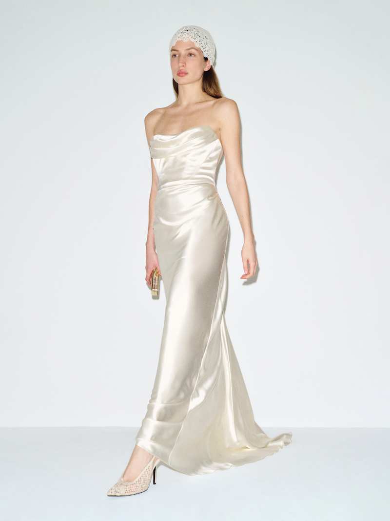 Lupe Silk Dress Reformation – robe en soie, coloris Ivory – vue 5