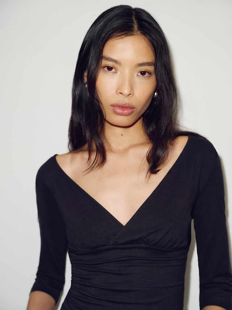 Aylani Knit Top Reformation – top en maille, coloris Black – vue 3