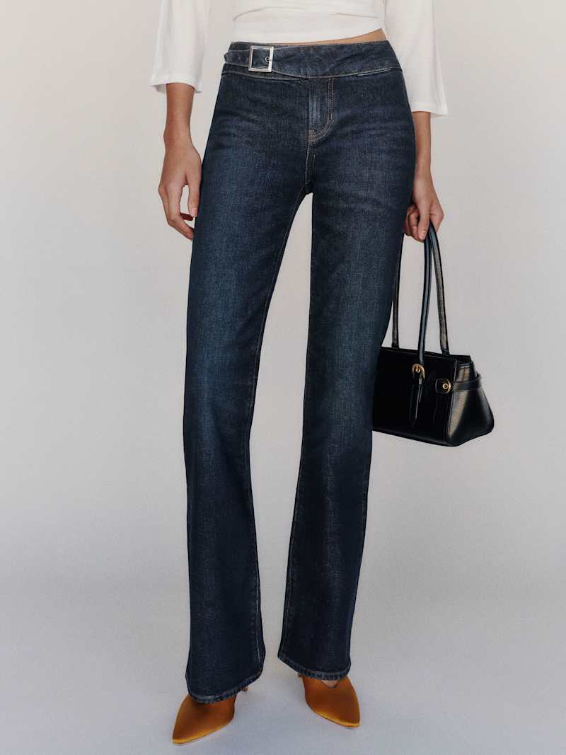 Elly Stretch Low Rise Bootcut Jeans Reformation – jean bootcut taille basse, coloris Ariel – vue 3