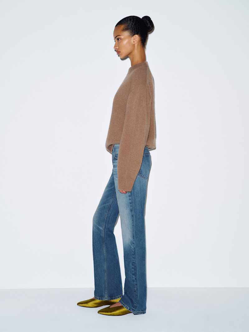 Brandon Low Rise Slouchy Straight Jeans Reformation – jean droit taille basse, coloris Salerno – vue 4