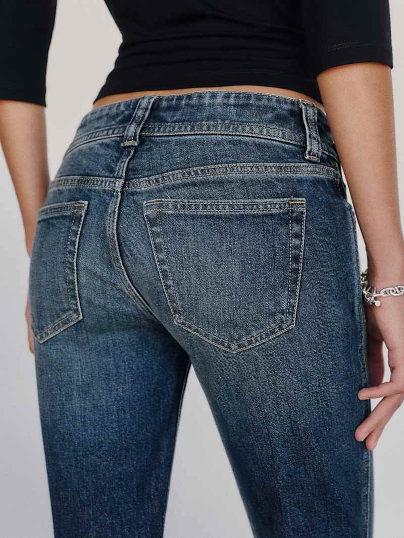 Brent Stretch Low Rise Bootcut Jeans Reformation – jean bootcut taille basse, coloris Sheldon – vue 5