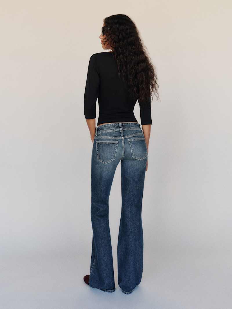 Brent Stretch Low Rise Bootcut Jeans Reformation – jean bootcut taille basse, coloris Sheldon – vue 6