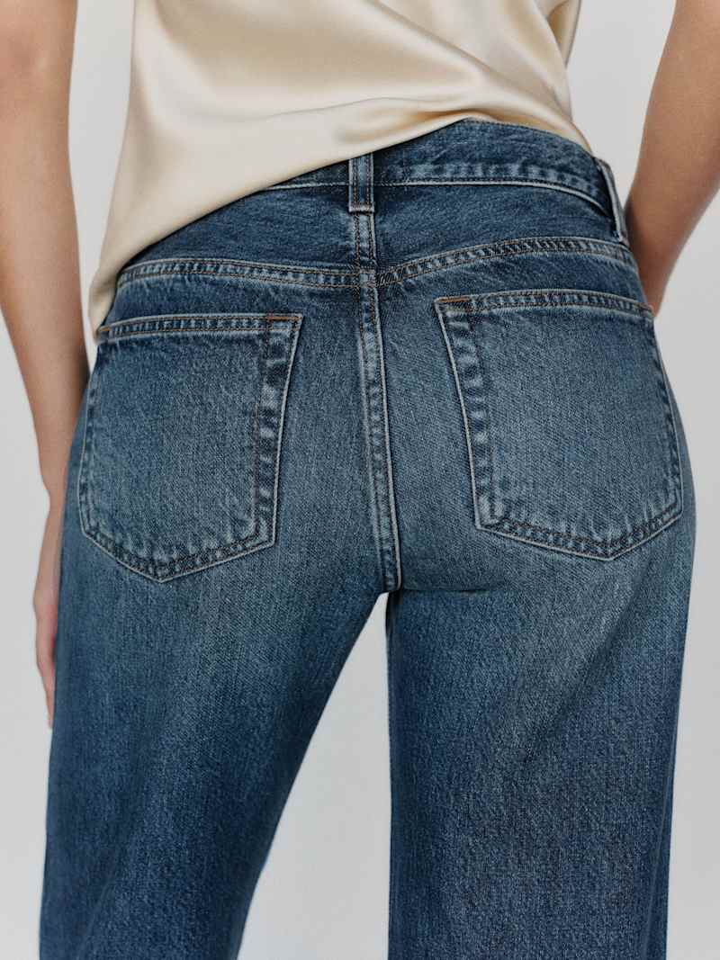 Lena Low Rise Stovepipe Leg Jeans Reformation – jean taille basse, coloris Donner – vue 6