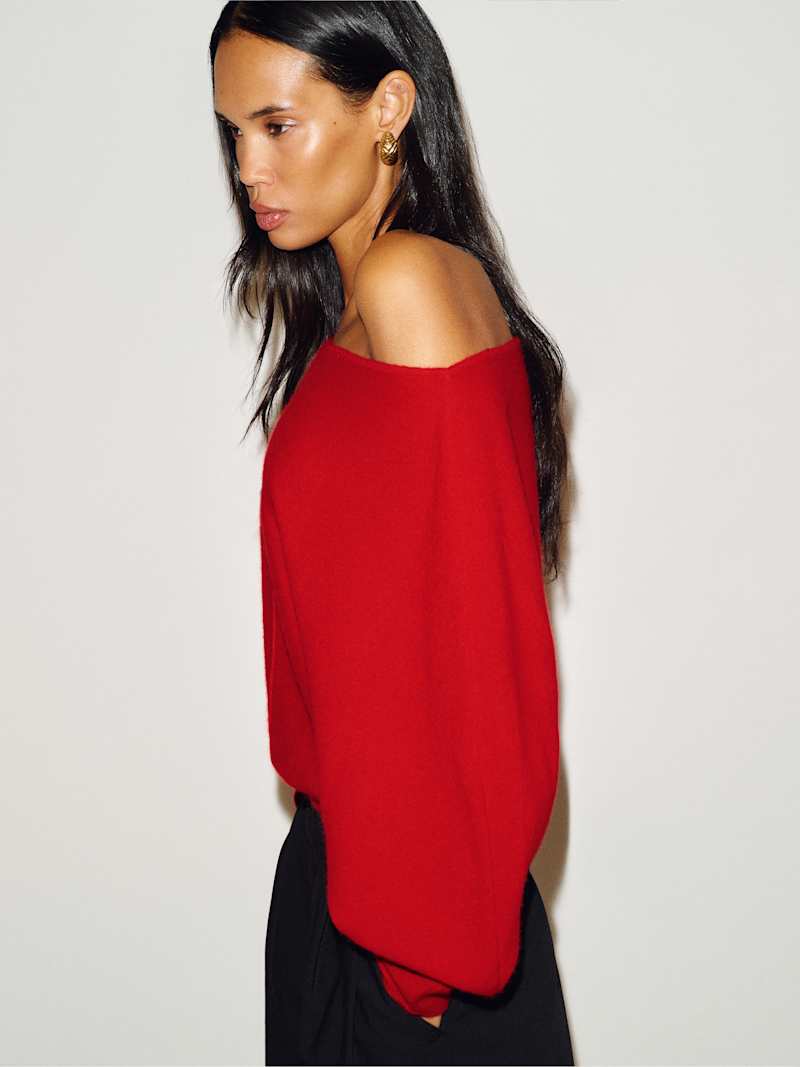 Brianna Cashmere Boatneck Top Reformation – top en cachemire, coloris Cherry – vue 5