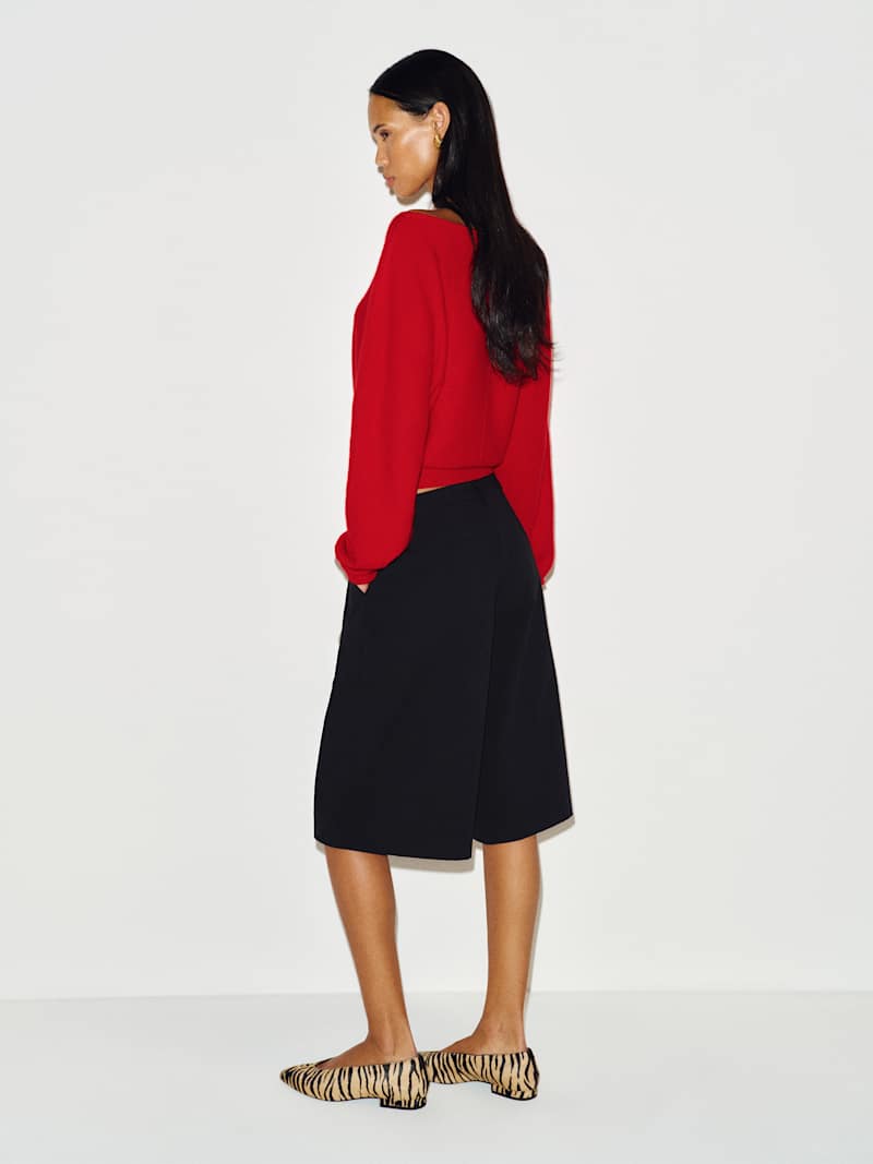 Brianna Cashmere Boatneck Top Reformation – top en cachemire, coloris Cherry – vue 6
