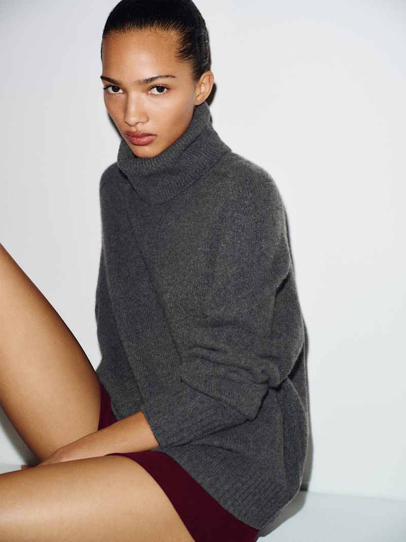 Dove Cashmere Oversized Turtleneck Reformation – pull en cachemire, coloris Flannel – vue 2
