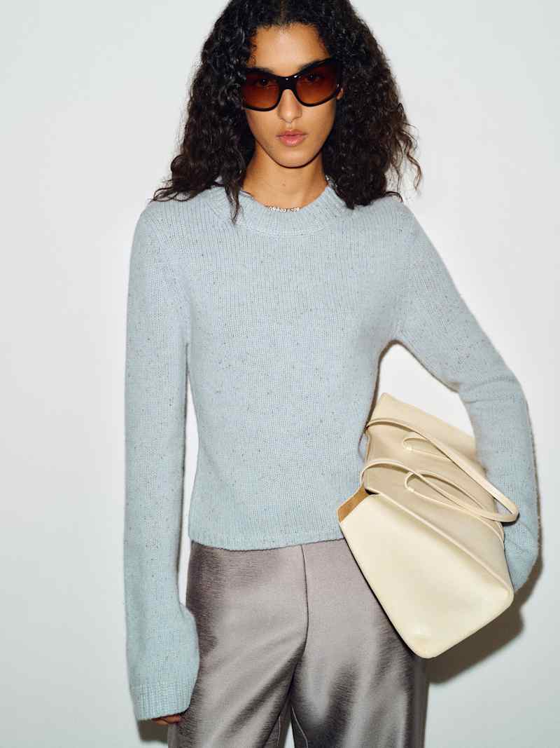 Ashley Regenerative Wool Crew Reformation – pull en laine, coloris Skye Donegal – vue 2