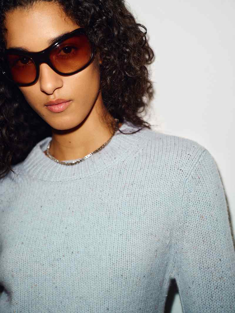 Ashley Regenerative Wool Crew Reformation – pull en laine, coloris Skye Donegal – vue 3