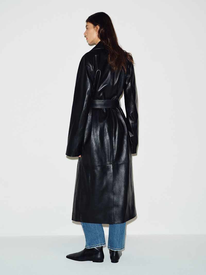 Veda Marlene Trench Coat Reformation – manteau, coloris Black High Shine – vue 6