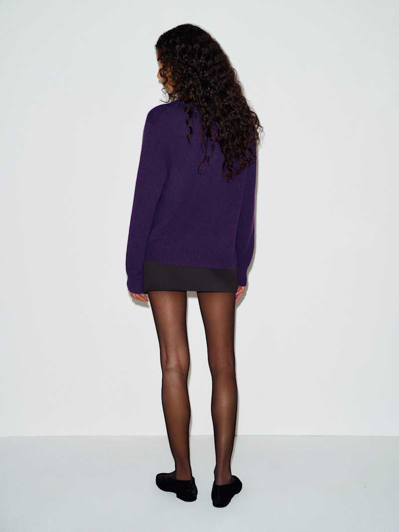 Hug Sweater Reformation – pull, coloris Purple – vue 4