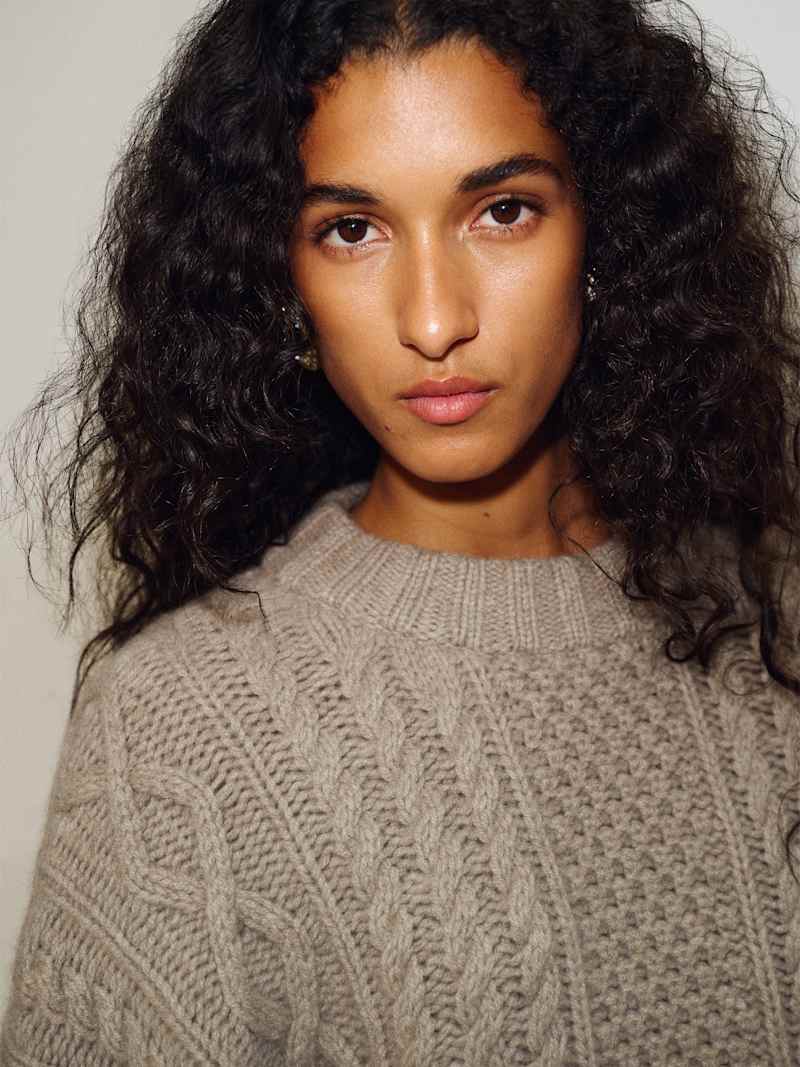 Nora Sweater Reformation – pull, coloris Oatmeal – vue 4