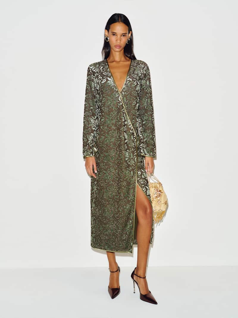 Haila Dress Reformation – robe, coloris Moss Burnout – vue 4