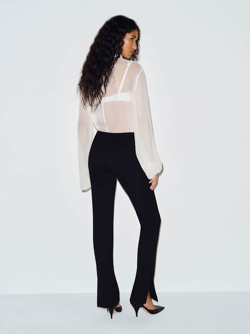 Kara Knit Pant Reformation – pantalon en maille, coloris Black – vue 4