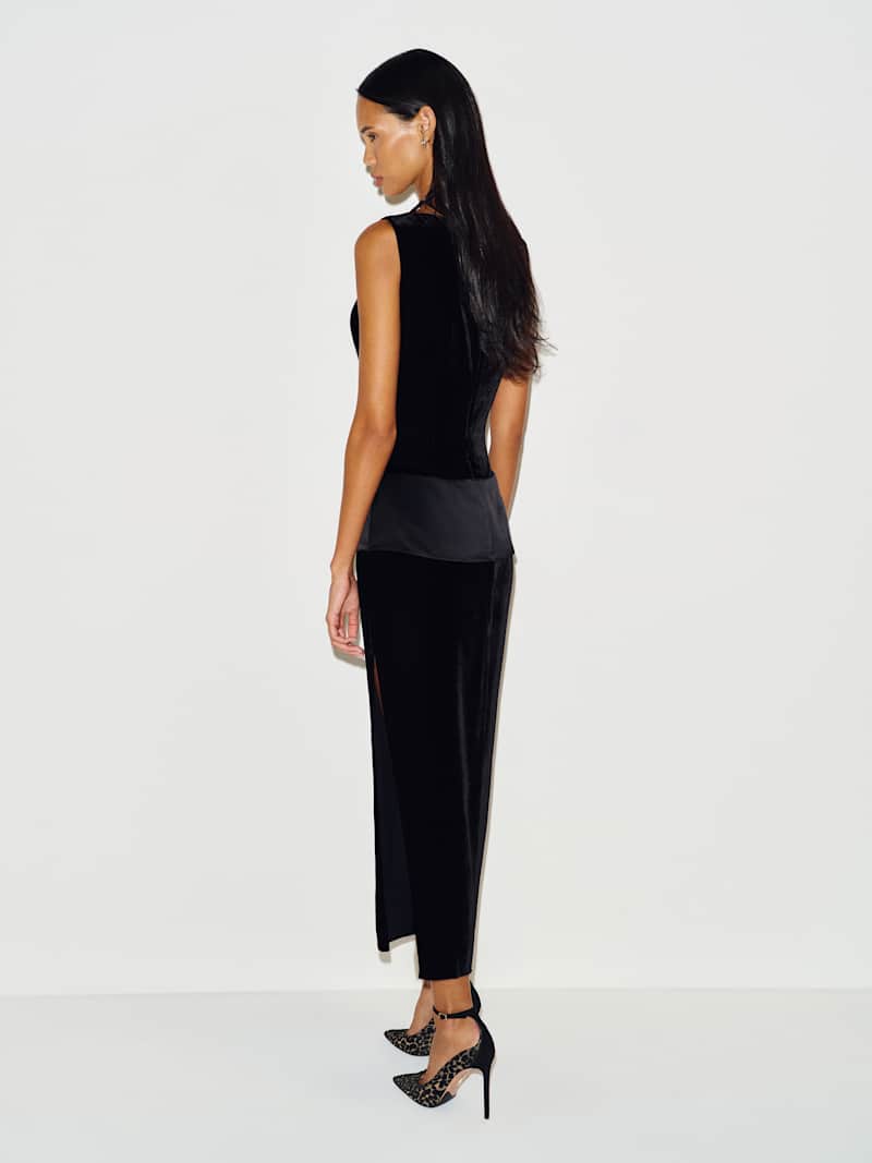 Zoah Velvet Dress Reformation – robe en velours, coloris Black – vue 5