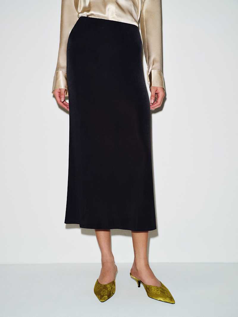Luci Knit Skirt Reformation – jupe en maille, coloris Black – vue 2