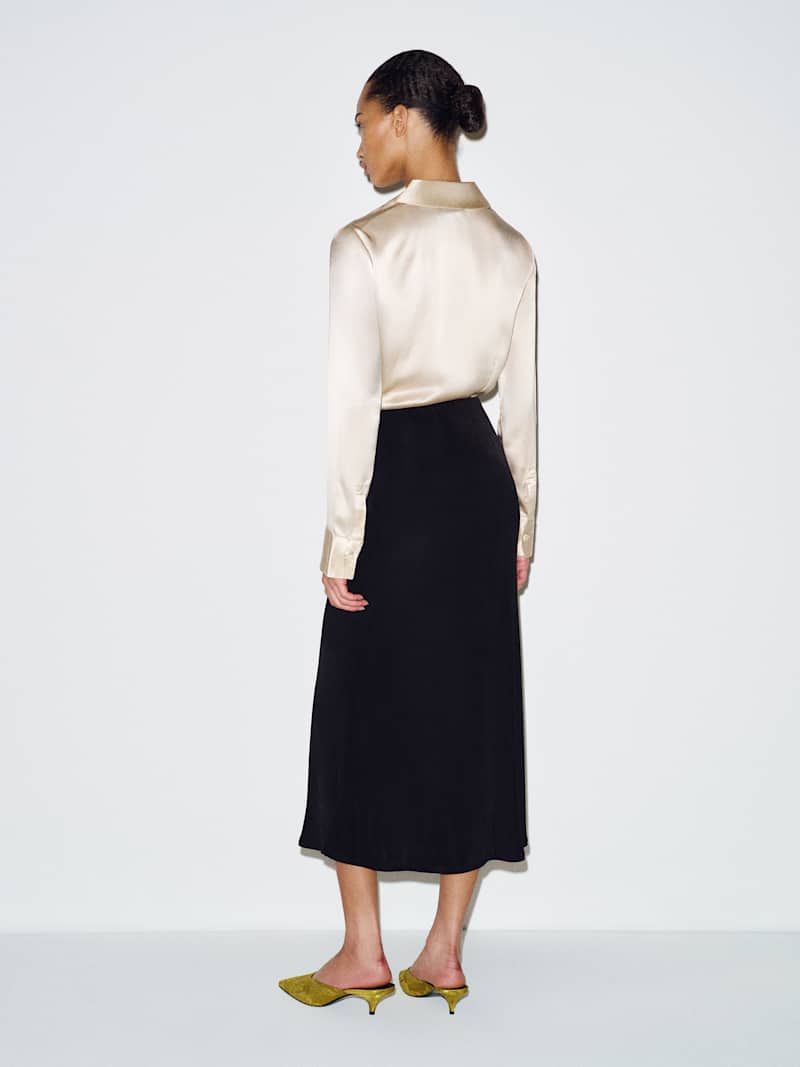 Luci Knit Skirt Reformation – jupe en maille, coloris Black – vue 4
