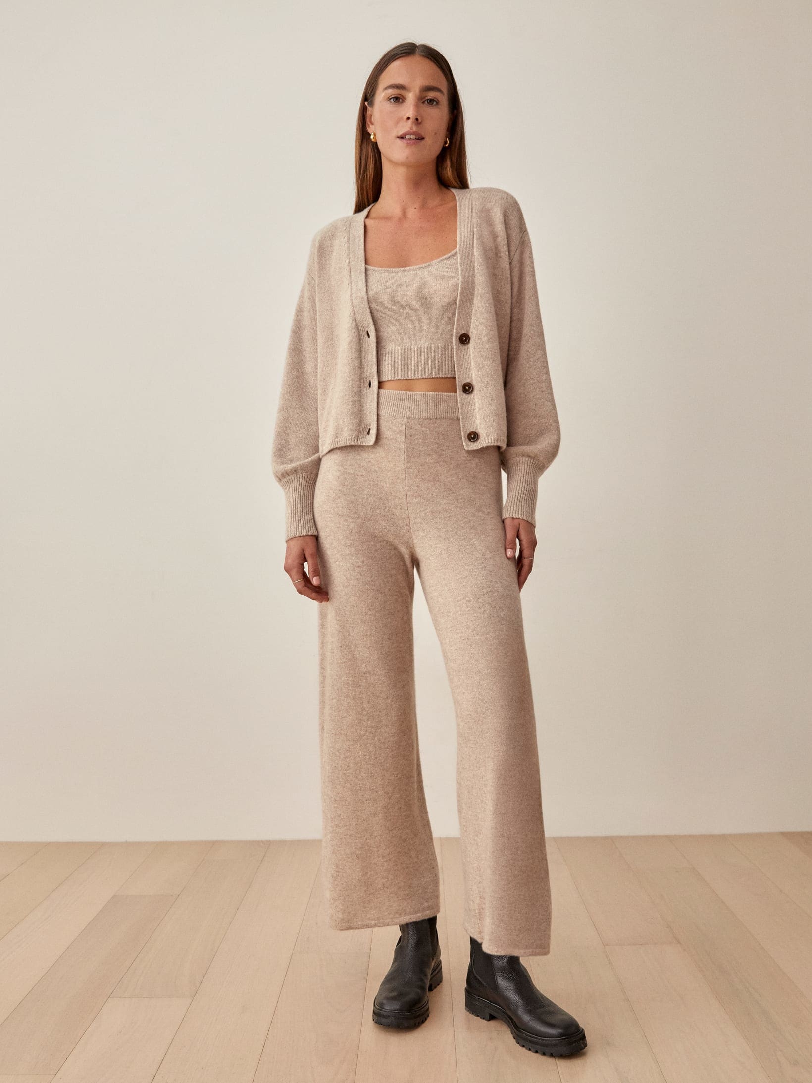 Oatmeal Petites Dara Cashmere Pant
