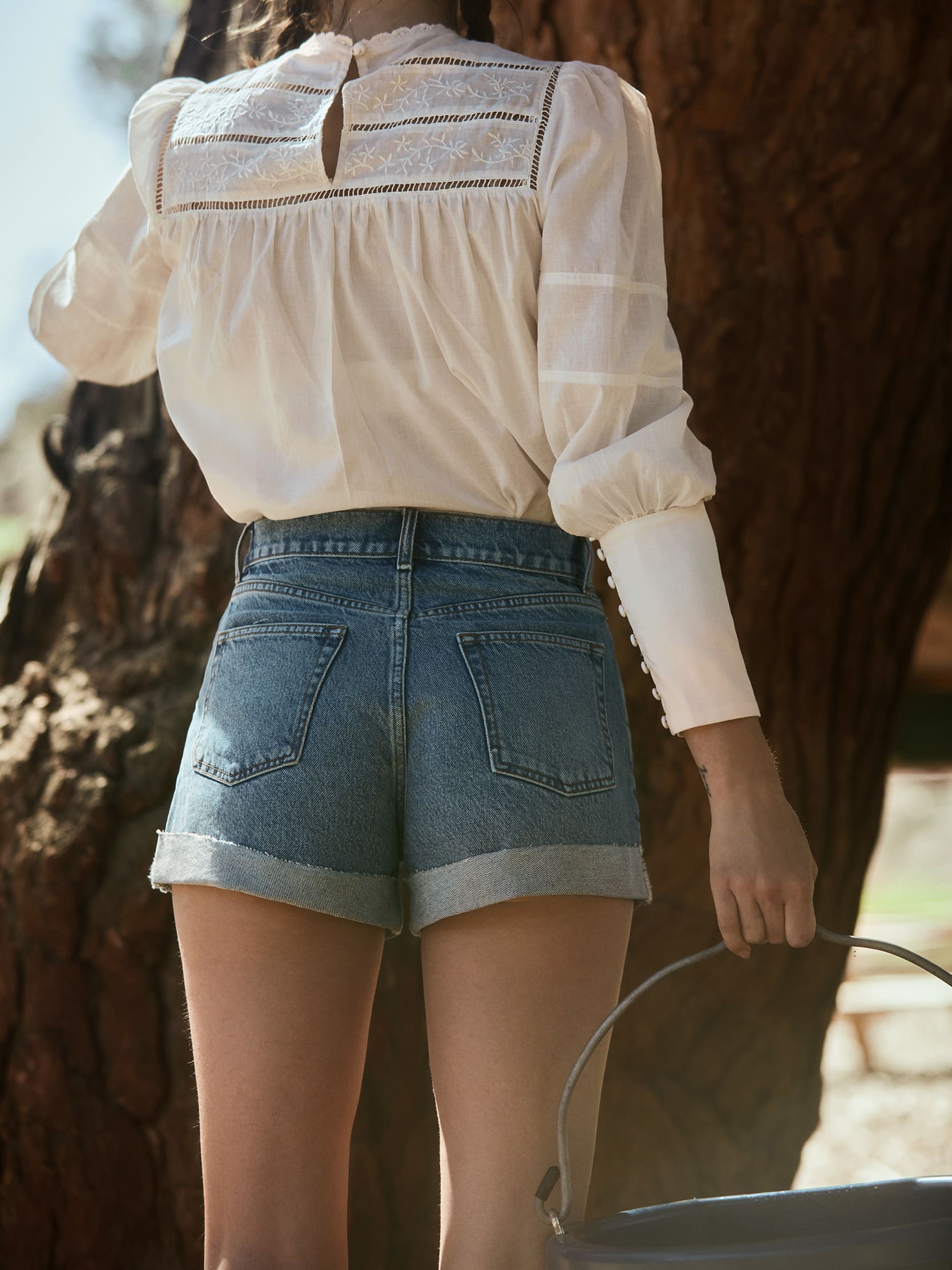 High waisted jean shorta clearance