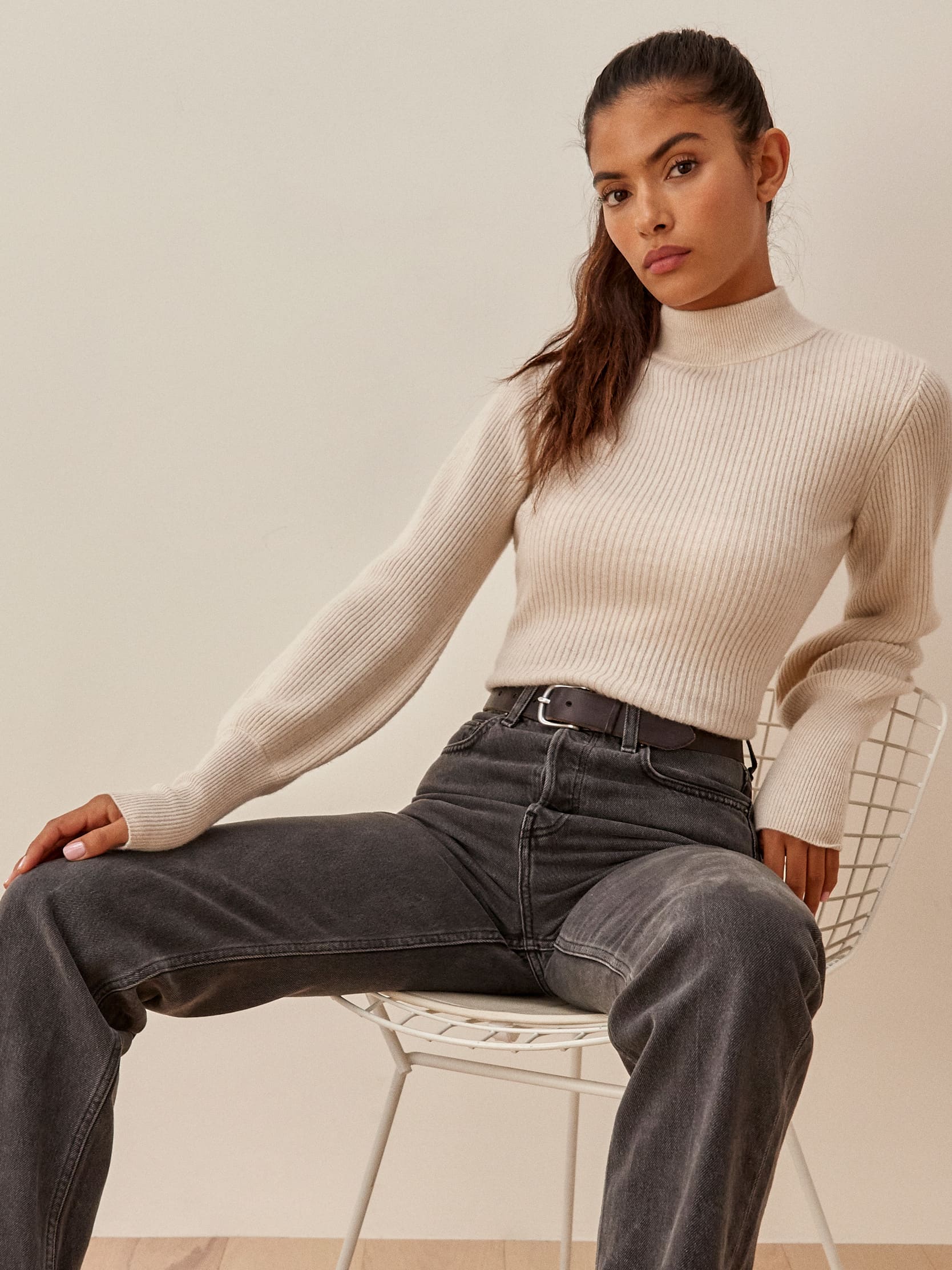 Cynthia High Rise Straight Long Jeans | Reformation