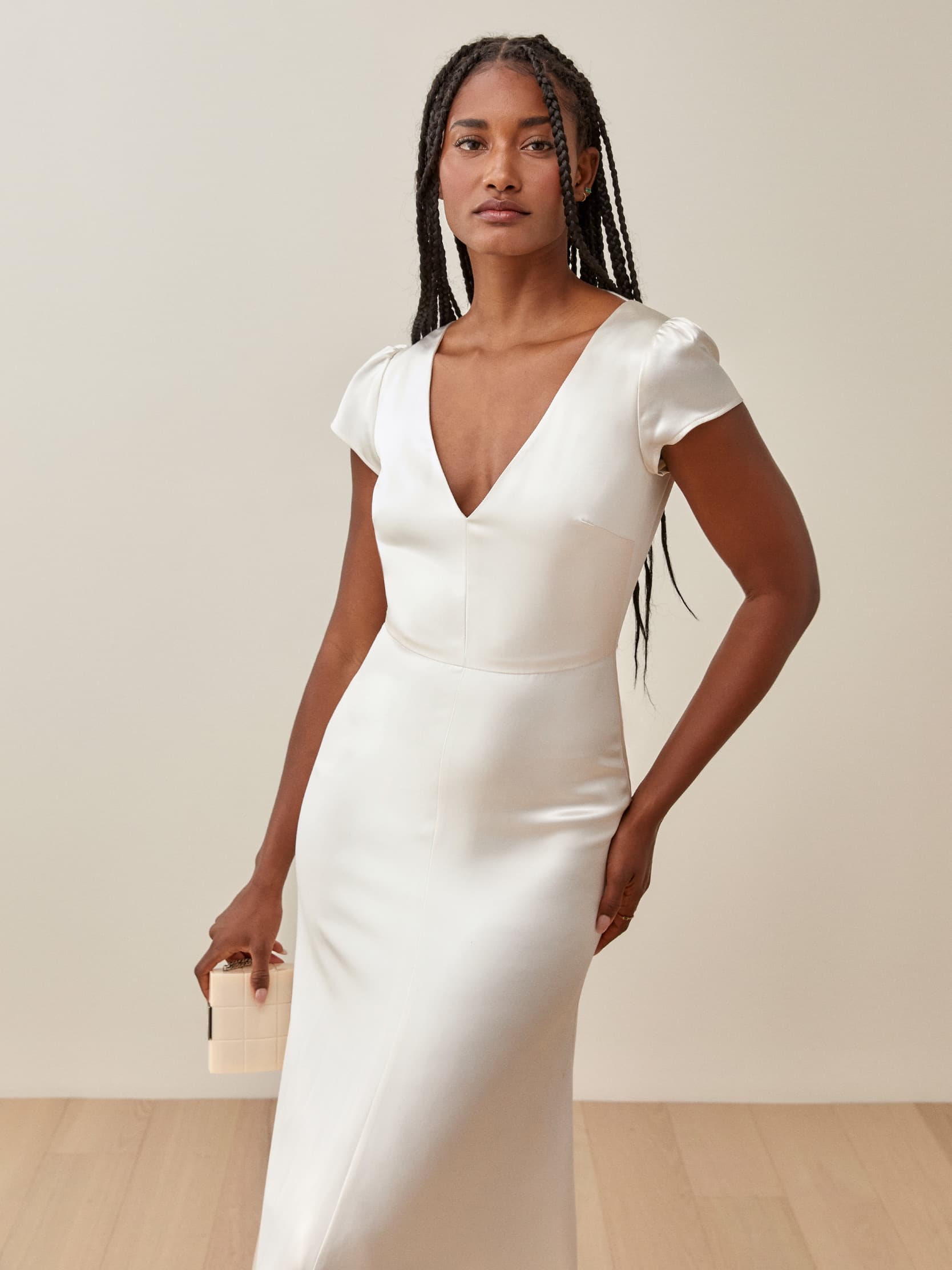 Geranium Dress - Short Sleeve Bridal Silk | Reformation