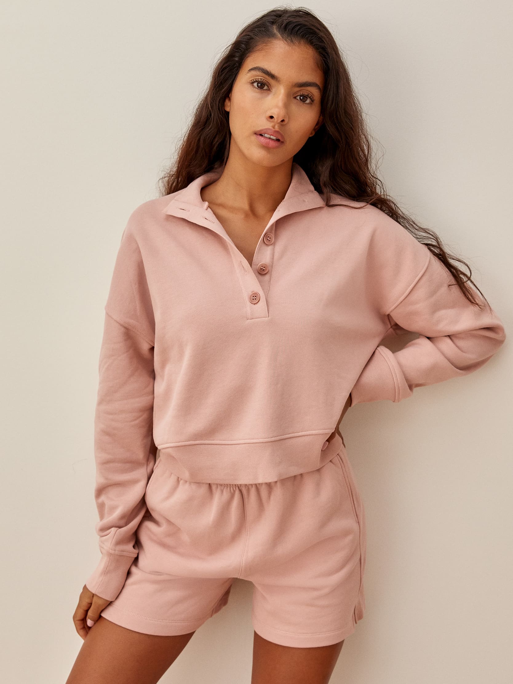 Heather Grey Marla Button Sweatshirt