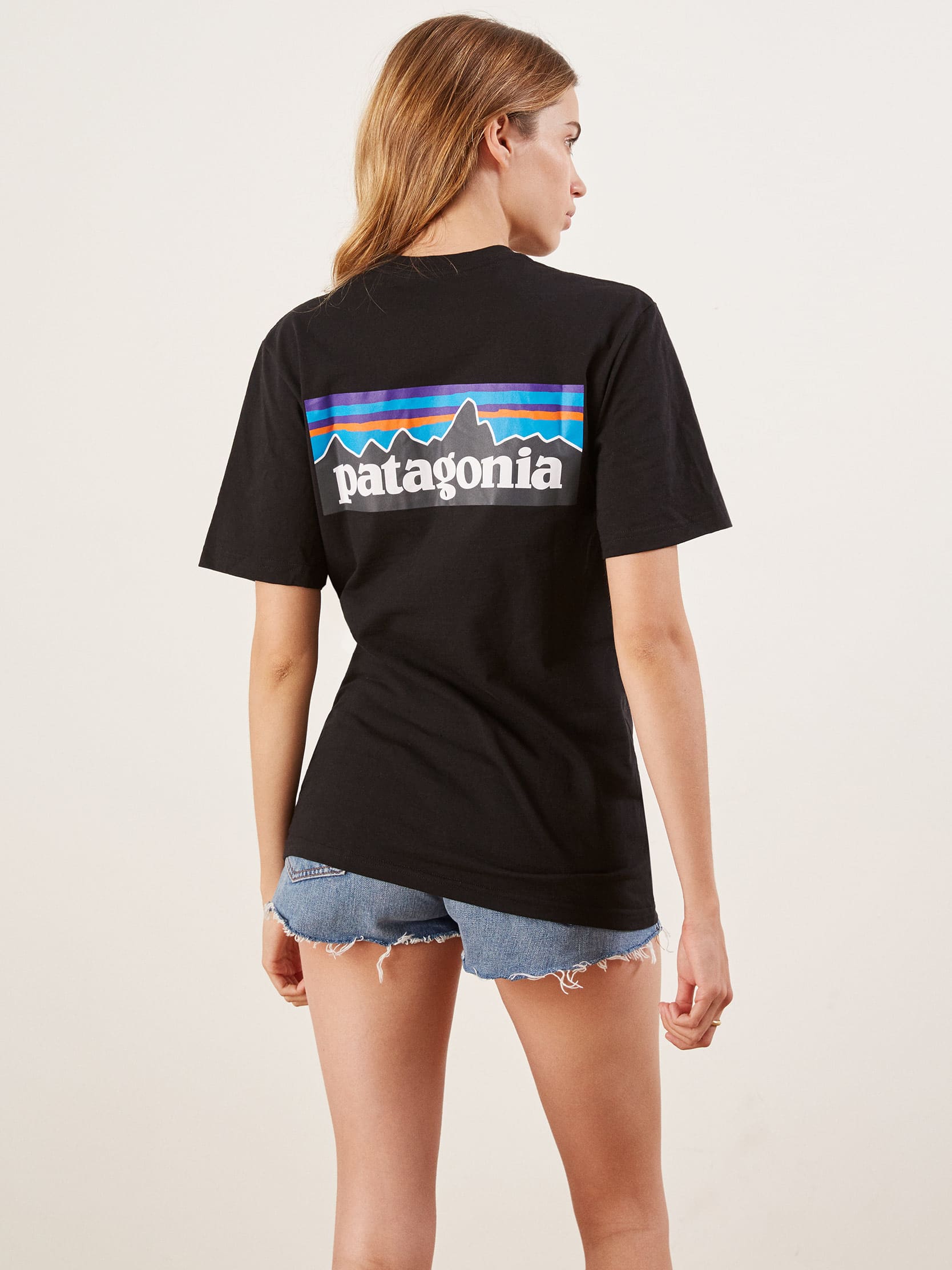 Black Patagonia Men's P-6 Logo Responsibili-Tee