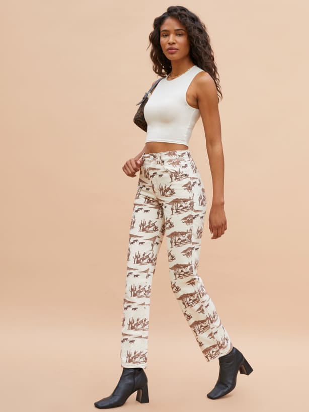 Comic print jeans clearance