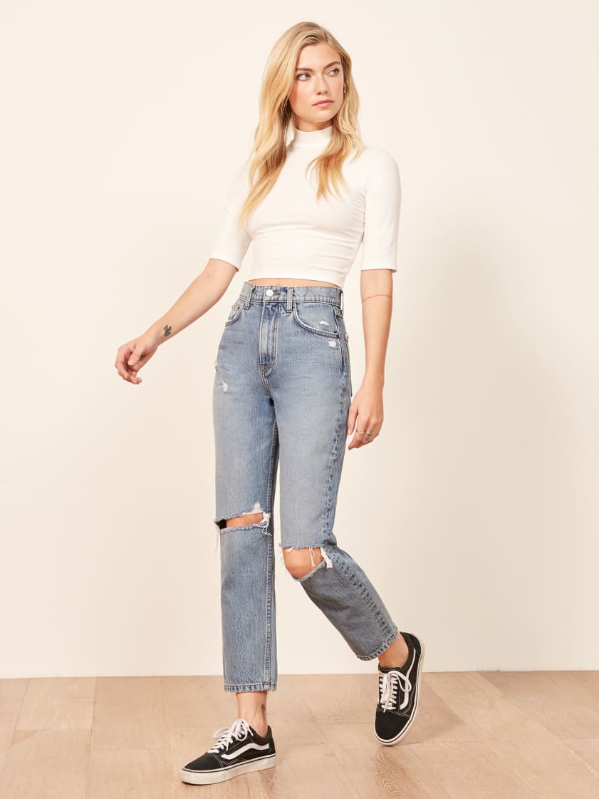straight mom jeans