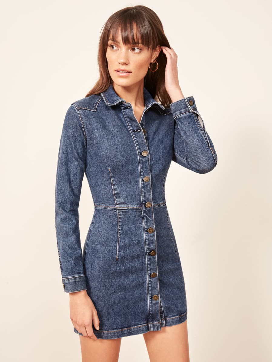 Reformation denim dress Clearance