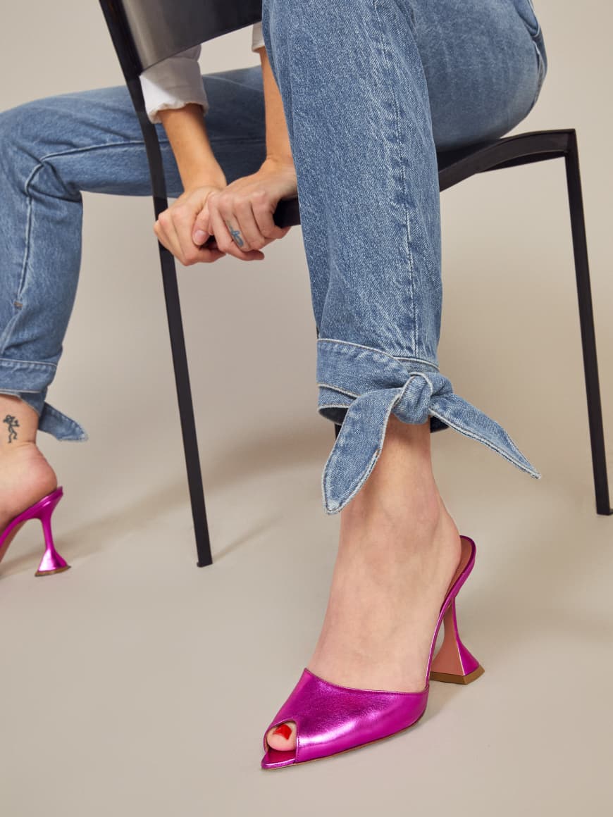 Jeans with ankle ties clearance