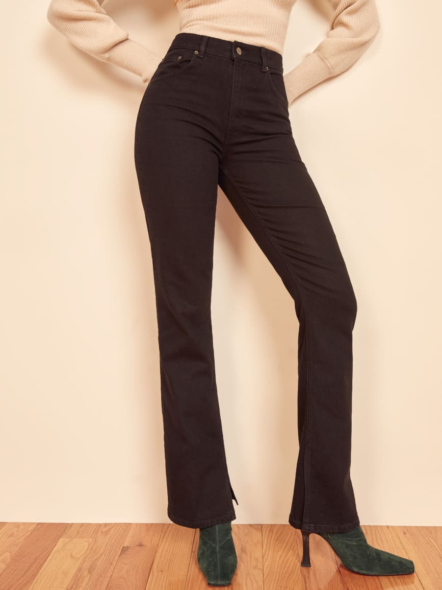 Peyton slit hem high rise bootcut jeans Clearance