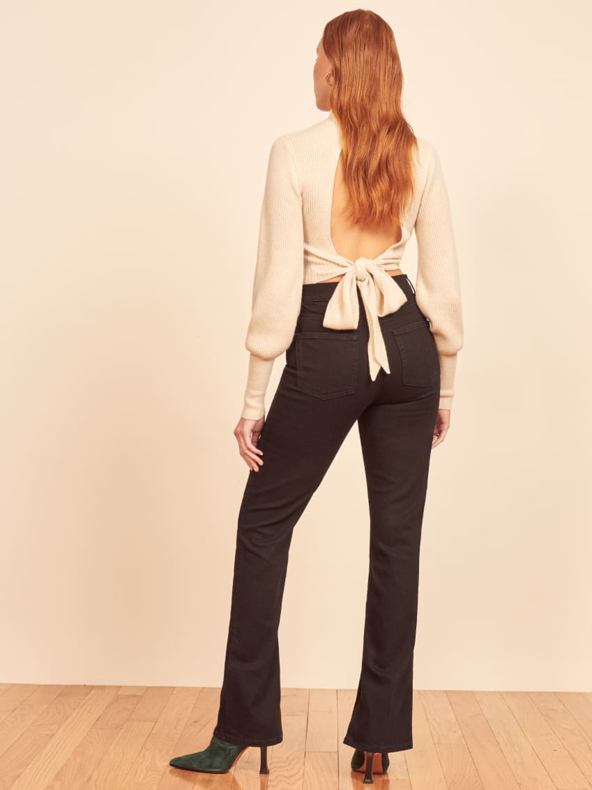 Peyton slit hem high rise bootcut jeans Clearance