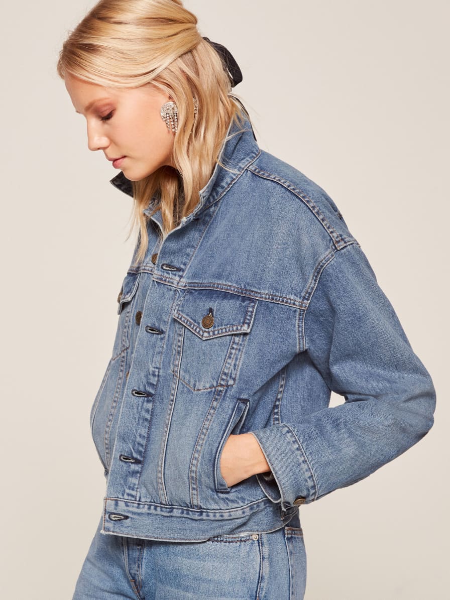 Reformation denim jacket clearance