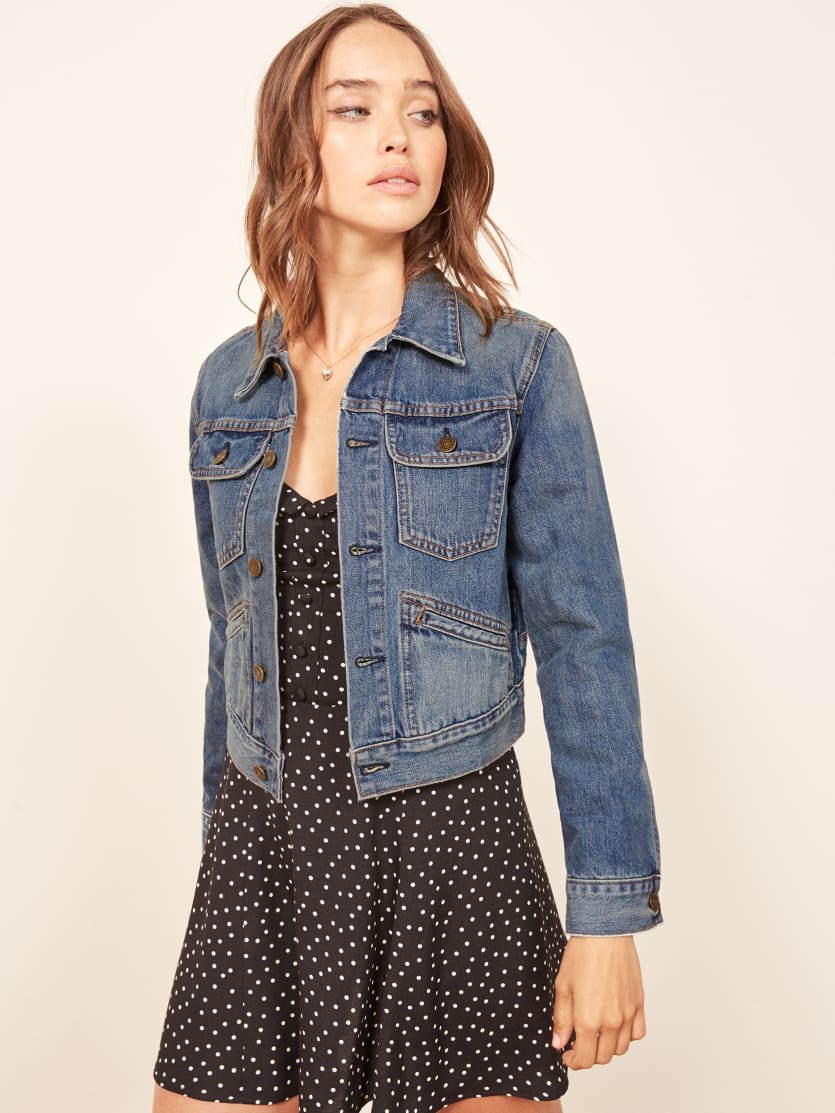 Reformation denim jacket clearance