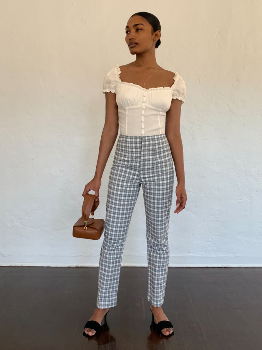 Reformation plaid pants clearance