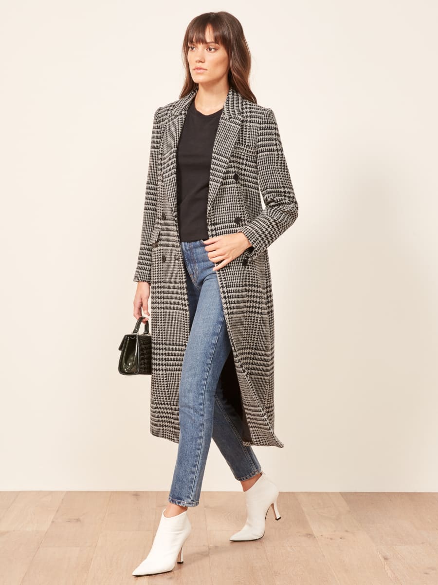 Reformation plaid coat clearance