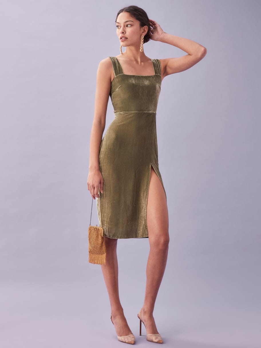 Reformation navy dress clearance