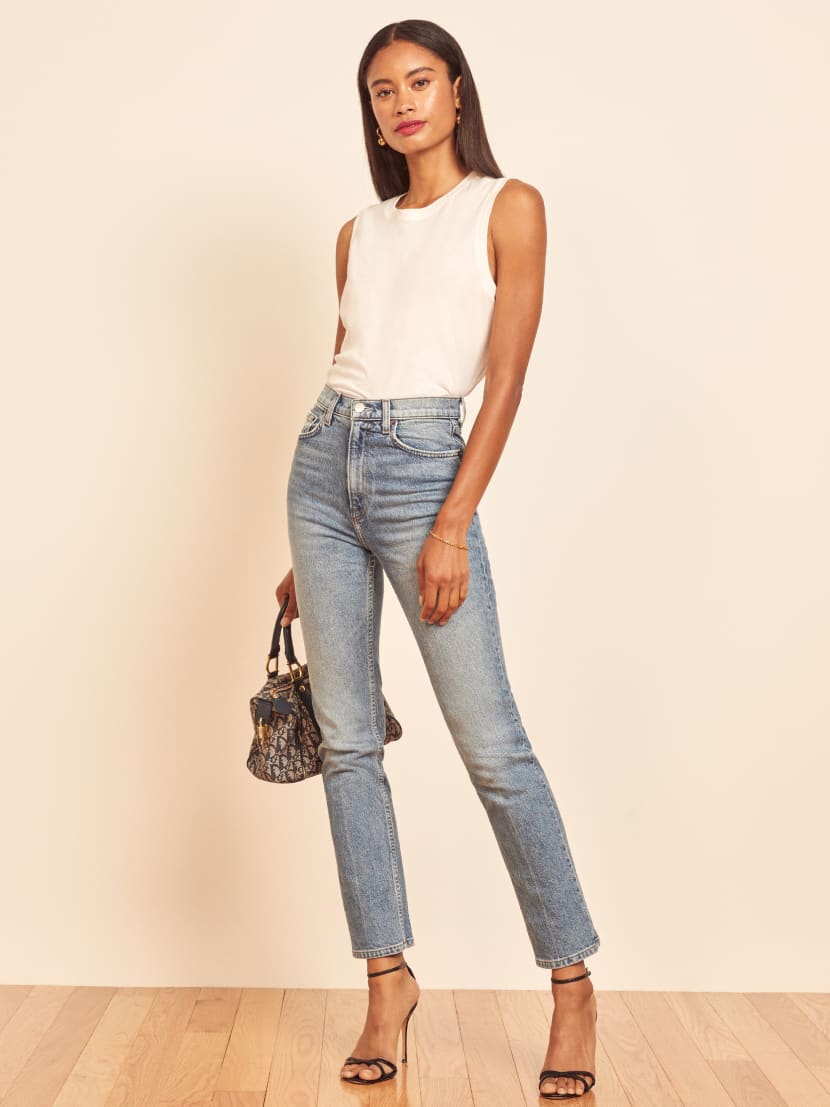 High rise straight jeans