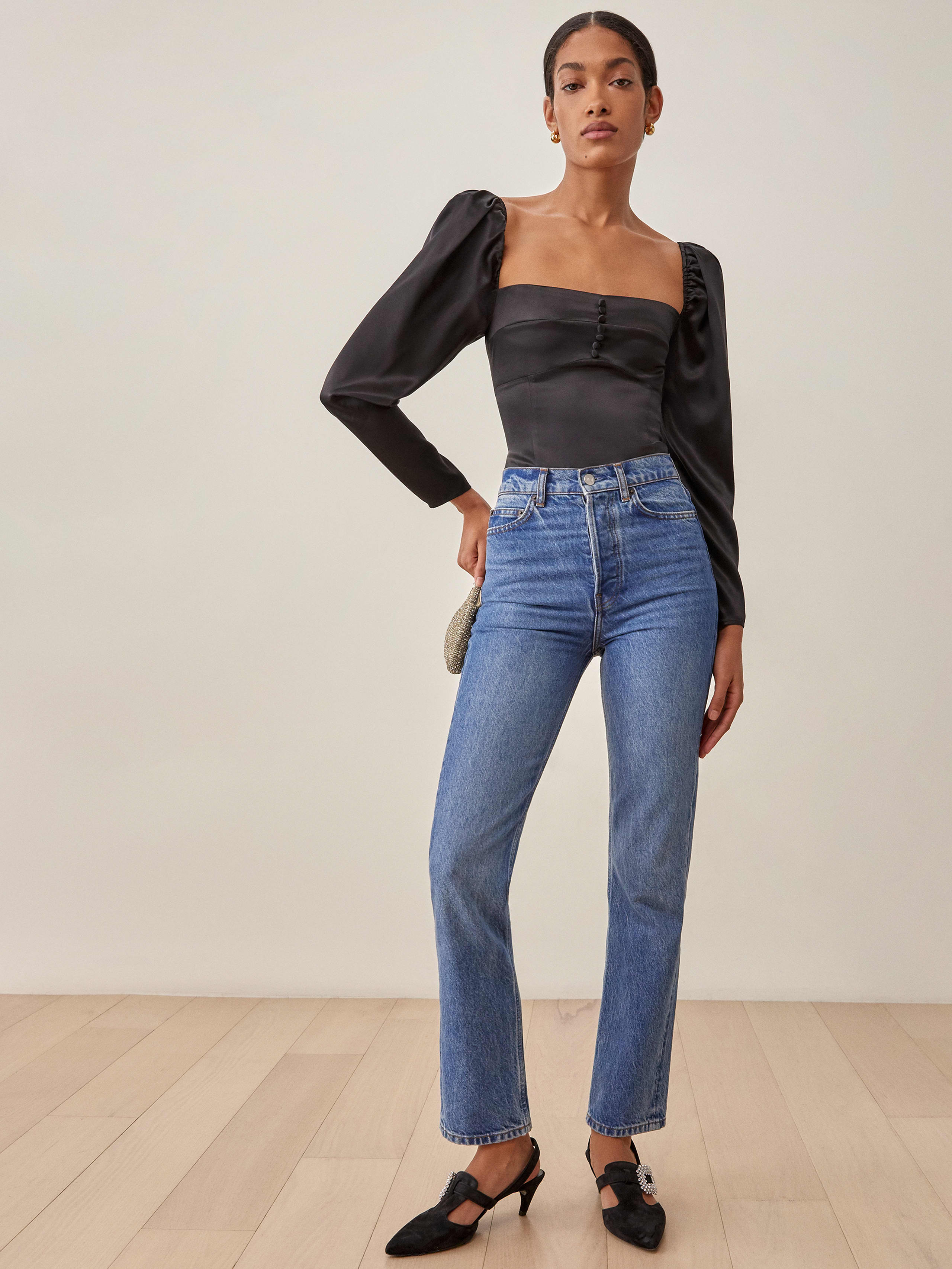 Abigale Top - Long Sleeve Silk | Reformation