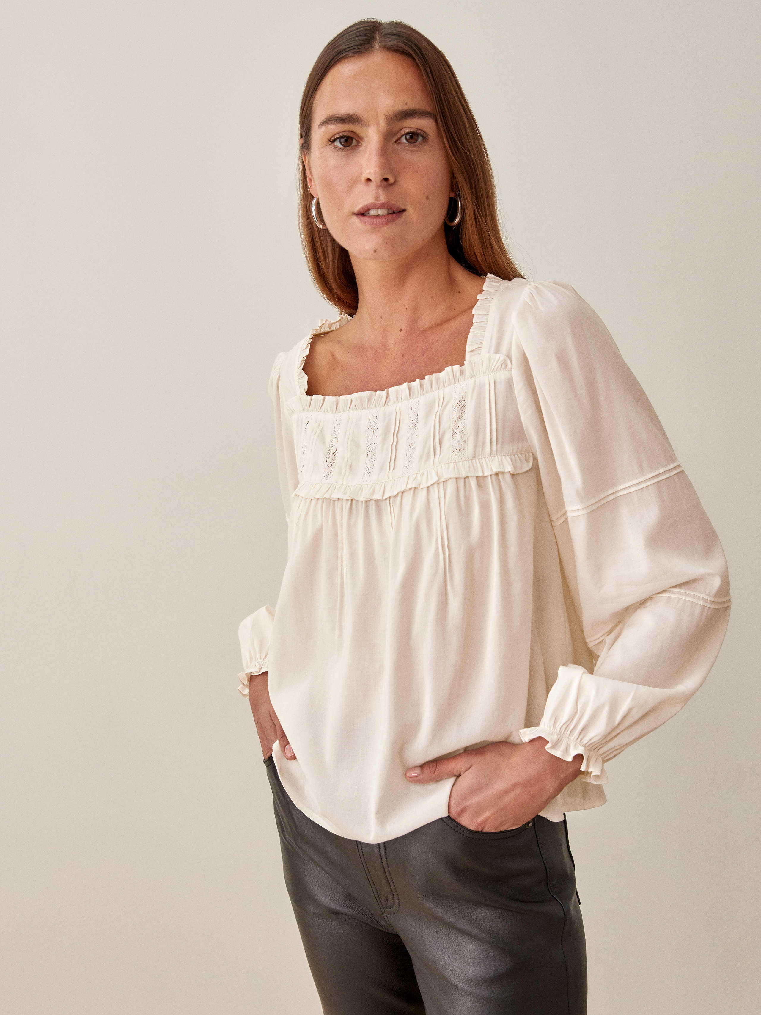 Cream Alberta Top